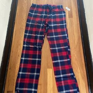 Old Navy Women's Flannel Red and Blue Plaid Pants L Tall